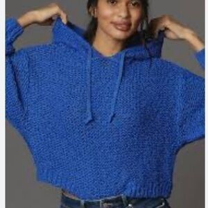 NWOT Anthropologie Pilcro Sailcloth Hooded Sweater blue medium